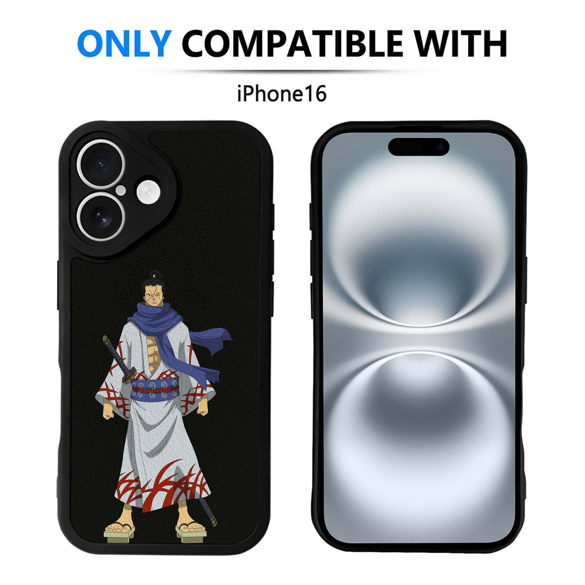 （画像用） ワンピース ロロノア・ゾロ ONE PIECE Roronoa Zoro 【iPhone 16シリーズ対応】シリコンスマホケース（レザー調） 材質：シリコン
